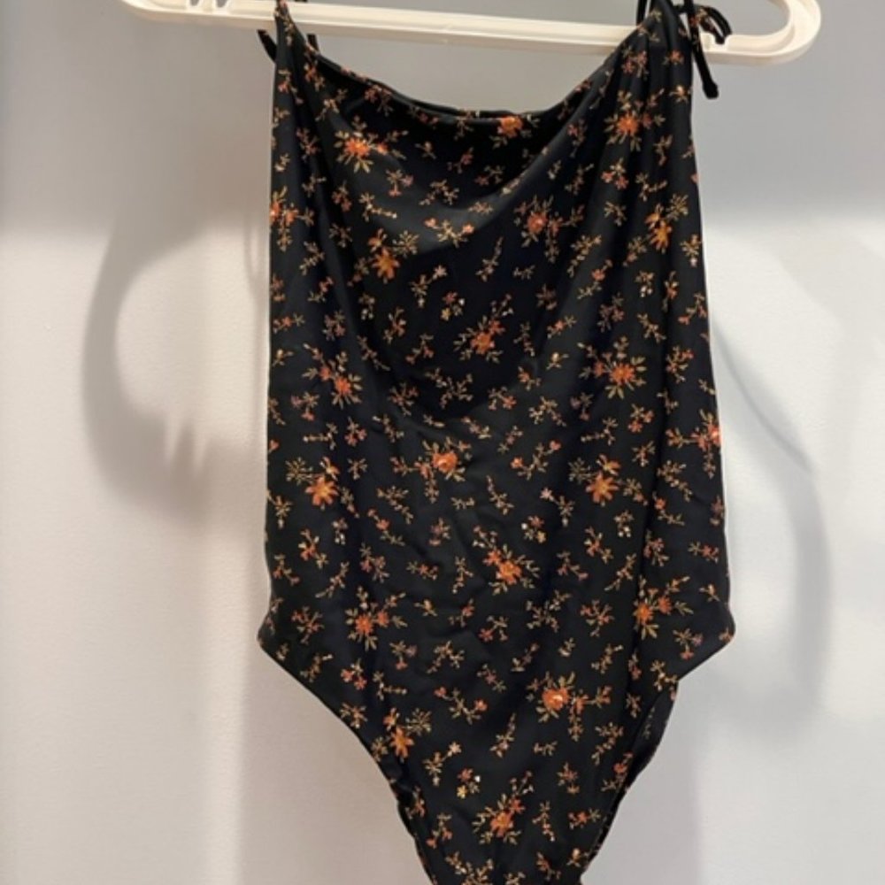 Madewell Floral Spaghetti-Strap One-Piece Swimsuit